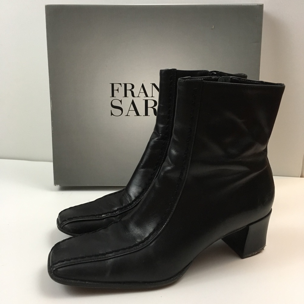 Franco Sarto Black Leather Pamela Black Rio Calf